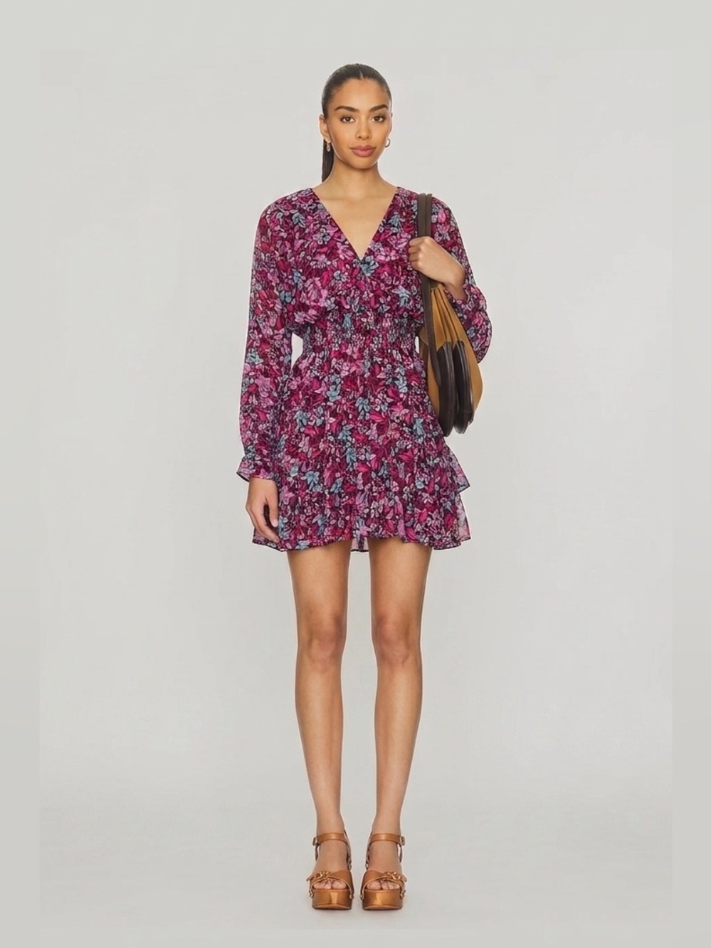 MISA - Floral Long Sleeve Dress